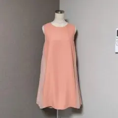 マーキュリーデュオ サイド シフォン プリーツ ワンピース オレンジ