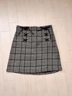 INGNI 千鳥柄リボン付きミニスカート