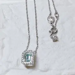 【美品】SWAROVSKI Una ブルー　オクタゴンカット　ネックレス