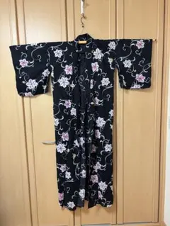 美品)浴衣 トトロ 公式タグ付き 花柄 帯セット 赤✖️黄リバーシブル