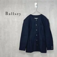 BALLSEY　ウールジャケット　ノーカラー　裏地ドット柄　シンプル　36(M)のサムネイル