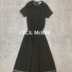 【CECIL McBEE】レース シアーワンピース ロングカーキのサムネイル