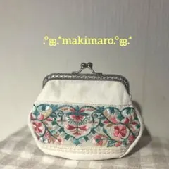 .°ஐ.*.インド刺繍リボンがま口°ஐ.*