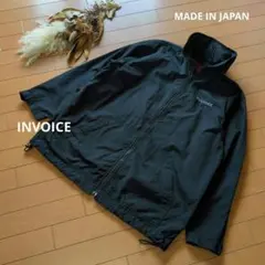 INVOICE インボイス　ブラックナイロンジャケットフード付き