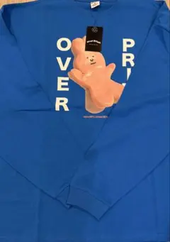 over print なえなのコラボ　ロンTブルー　ビッグプリント