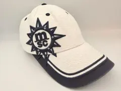 【純正・公式】MSCクルーズ 刺繍ロゴキャップ ホワイト×ネイビー フリーサイズ