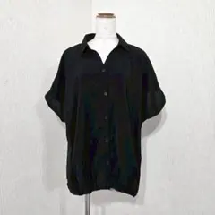 BLUE STRIVE 黒 オーバーサイズ ドルマンスリーブシャツ 半袖（3L）