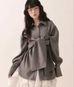 loin nuit line stone ribbon shirt - メルカリ