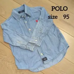 美品　POLO　ポロ☆デニムシャツ 　キッズ　95