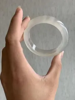 天然】無垢・透明感 水晶 クォーツ バングル 61.6(58〜59の方にお勧め 