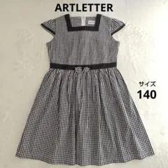 ARTLETTER　アートレター　半袖ワンピース　黒　チェック　140のサムネイル