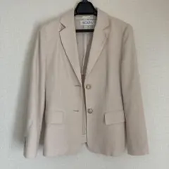 コットンリネンSCAPA ベージュ テーラードジャケット 38