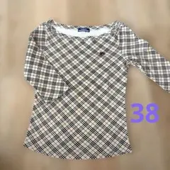 BURBERRY ブルーレーベル チェック柄 五分袖 38（Ｍサイズ相当）