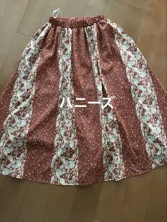 ペイズリー柄 フレアスカート ブラウン Mサイズのサムネイル