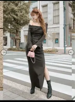 randy ドロストオフショルスウェットセットアップ