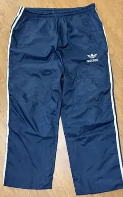 adidas ヴィンテージ ネイビー ジャージパンツ ナイロン生地