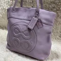 COACH コーチ トートバッグ ショルダー 肩掛け オプアート パープル