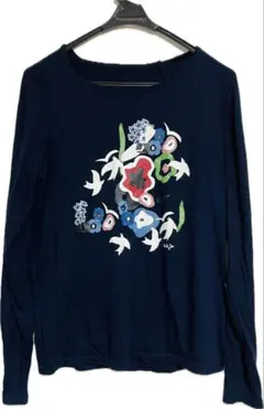 Paul & Joe 花柄プリント 長袖カットソー　ネイビー