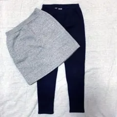 【美品)裏ボアスカート レギンスL 2点セットUNIQLO gapkids