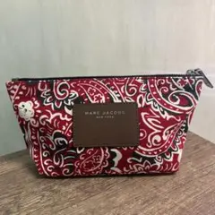 新品　美品MARC JACOBS ペイズリー柄ポーチ 赤黒 小物ケース