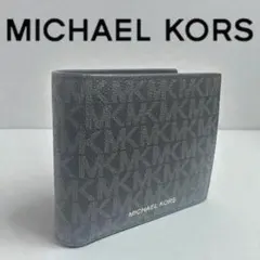 二つ折り財布 メンズ マイケルコース Michael Kors シグネチャー 黒