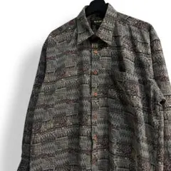 美品 個性派 80s~90s VINTAGE アート 総柄 ヴィンテージシャツ