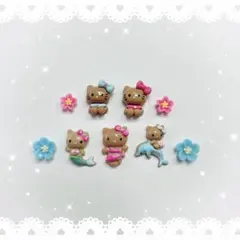 ネイルパーツ 9P 〈J169〉 日焼け ガングロ MIX キティ