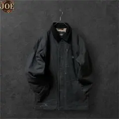 雰囲気系Wallsダックジャケットフェードブラック ボアワークジャケットペンキ跡