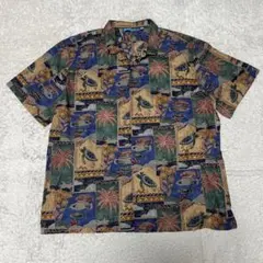 美品　TORI RICHARD アロハシャツ 3XL 総柄 マルチカラー 海カメ