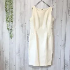 【上品・シンプル】ノースリーブ ワンピース オフホワイト 9AR