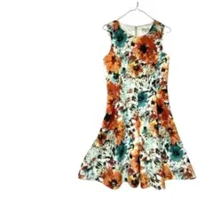 BIANCA EPOCA ノースリーブ 花柄 ワンピース M 手洗い可のサムネイル