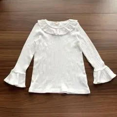 【J Crew kids】 フリル長袖カットソー　ホワイト　ガールズ　サイズ10