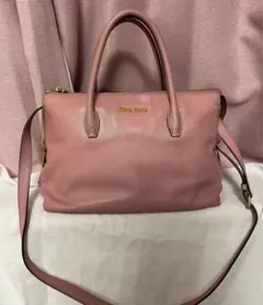 miumiu ショルダー 2way バッグ ピンク マドラス レザー