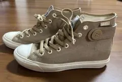 【美品】VANS ベージュ ハイカットスニーカー　23.5cm