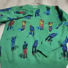 kna18 アメリカ製ヴィンテージ ゴルフ柄ニット　S