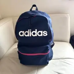 極美品　adidas アディダス　ネイビーバックパック　リュックサック　紺色