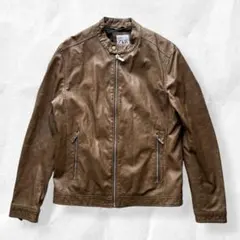 ZARA フェイクレザー シングル ライダースジャケット