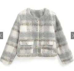 GRL チェック柄シャギージャケット