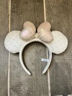 ディズニー キルティング白カチューシャ