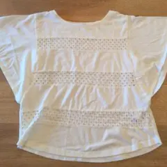 レース入り　Tシャツ　白色　フリーサイズ