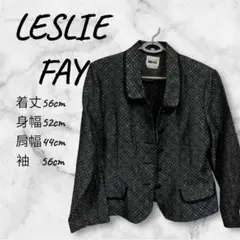 LESLIE FAY ブラック模様ジャケット 14