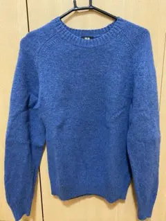 【ユニクロ】ラムクルーネックセーター ブルー メンズ 長袖
