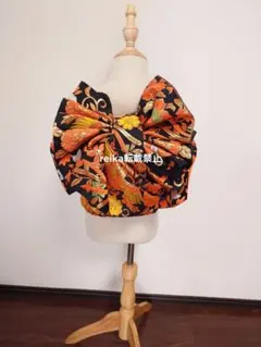 正絹　二部式　作り帯　振袖　成人式　十三詣り　一点物　蝶柄 正絹 二部式 作り帯 振袖 成人式 一点物 金色系 蝶柄 十三詣り - メルカリ
