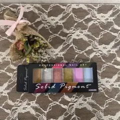 ❤️ミラーパウダー パレット❤️ネイルアート用 チップ付 (メタリック+オーロラ)