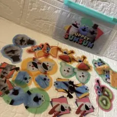 パペットスンスン　ステッカー　24枚セット　フラットポーチ　付き