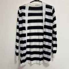 R LOUNGE 白黒ストライプ 長袖カーディガン