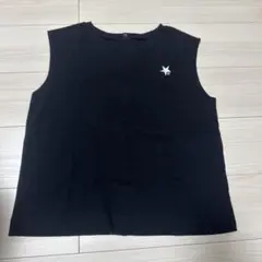 ノースリーブ ニット ブラック 星刺繍