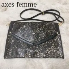 axes femme 2way ショルダーバッグ　透かし編み　クラッチのサムネイル