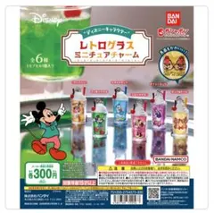 ㉘ディズニー レトログラス ミニチュアチャーム ミニー