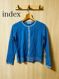 index 青 カーディガン